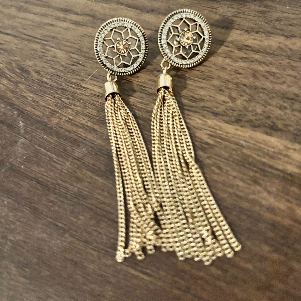 Gold dangly earrings
